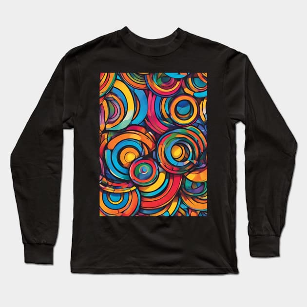 Colorful Asymmetrical Pattern. Long Sleeve T-Shirt by EdwinPlenzler